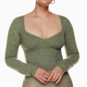 Aritzia Green Greer Sweetheart Bustier Sweater Top S